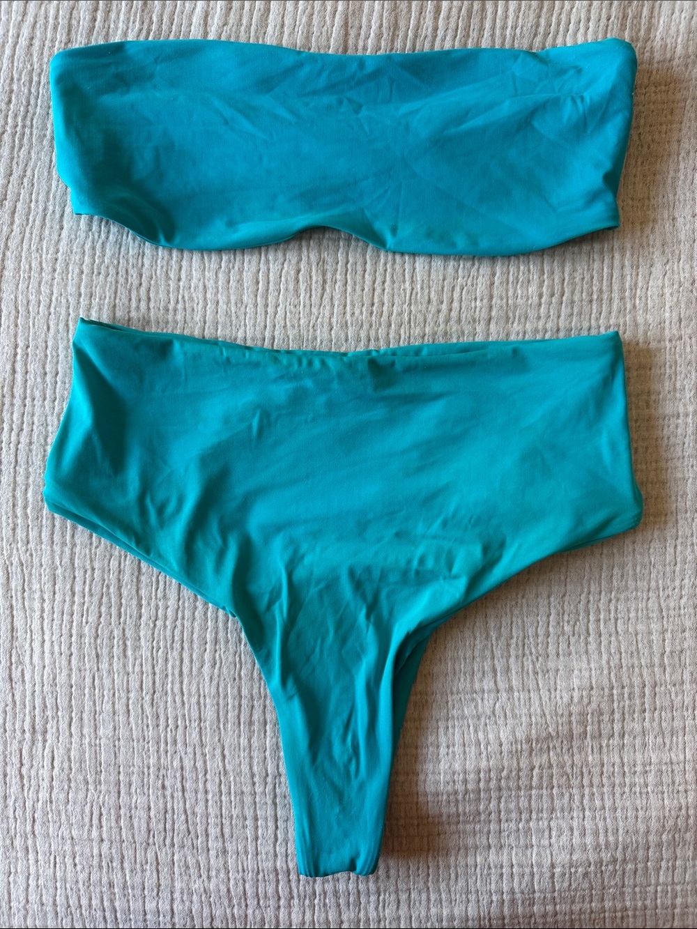 Po Swim by Ava Frati teal bandeau bikini